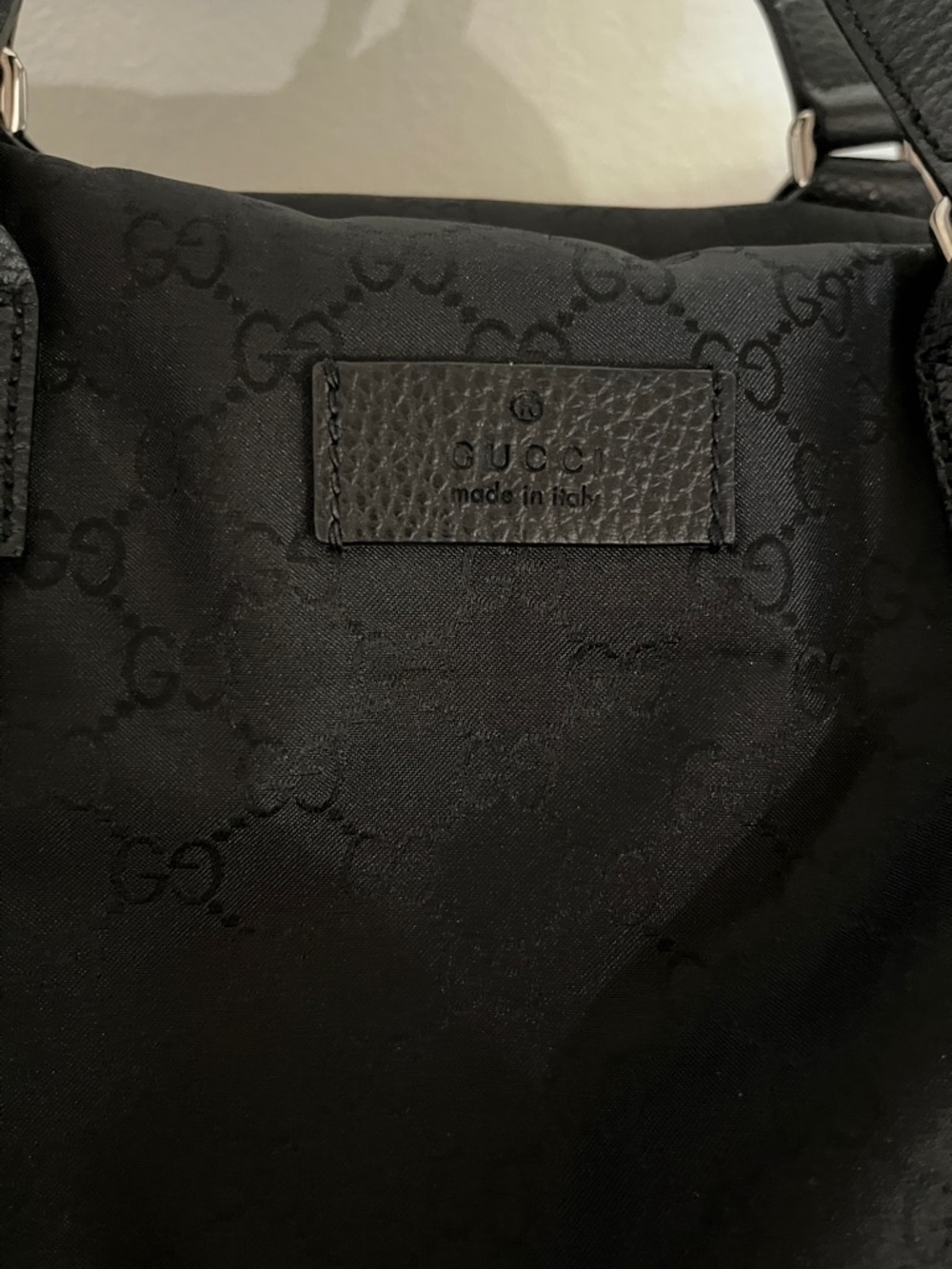 Gucci Black GG nylon Duffel with Dark Stripe Accents - Picture 3 of 8